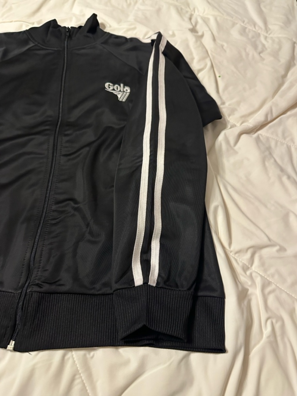 Gola Women's Black Track Jacket with White Stripe - NWT - Size L - Picture 6 of 11